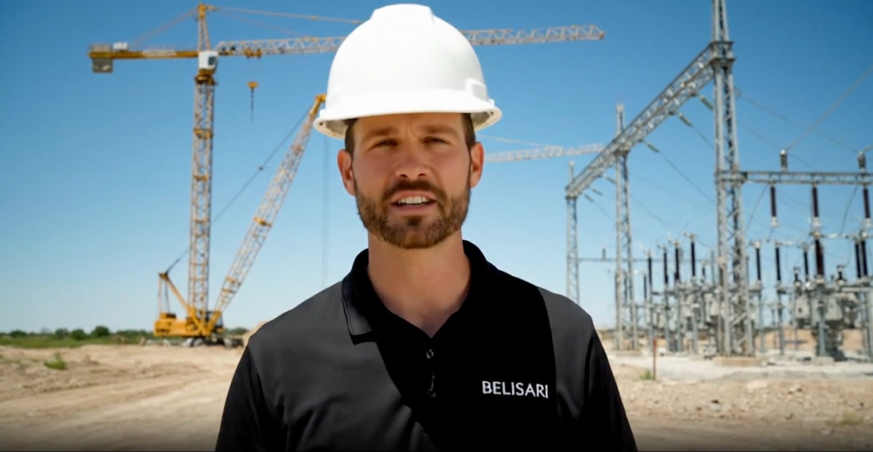 Belisari on site at a substation under construction